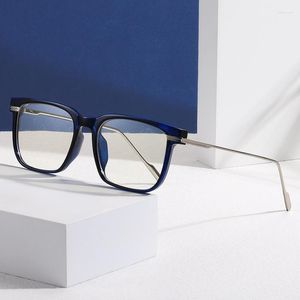 Occhiali da sole Fashion Square Metal Anti-blue Light Glasses 2023 Vintage Donna Uomo Trasparente Blue Leopard Computer