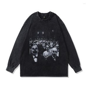 Erkekler tişörtleri chicvoy hoodies vintage sıkıntılı y2k grafik baskı harajuka retro erkekler kazak kadın sweatshirt zip up büyük boy kapşon