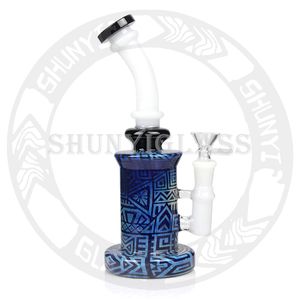 9 inç mini cam bong dab teçhizat duman su borusu nargile iç heykel zanaat sigara içme boruları shisha 14 mm eklem boyutu