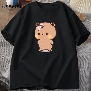 Herr tshirts män tshirt söt tecknad bubu kastar flipflops på dudu tshirt rolig bomull kort ärm grpahic t skjortor herr klädtoppar 230801