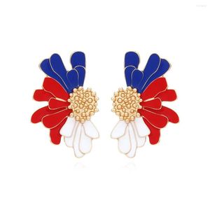 Stud Earrings PATRIOTIC FIREWORK FAN 4th Of July Post Earring White Blue Red American Flag Holiday Jewelry & Accessories