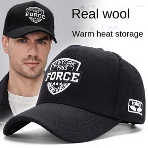 Ball Caps Men's Baseball Cap Wool Twd High Top Hat Winter Thickened Warm Big Head Circumference Male Trucker Dad Outdoor Hip Hop