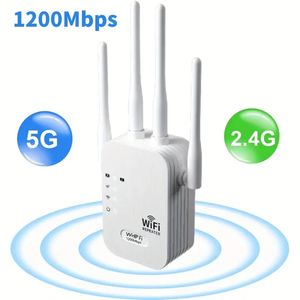 Aumente o sinal WiFi da sua casa até 10.000 pés quadrados com o extensor WiFi de 1200 Mbps!