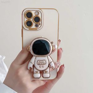 携帯電話のケースINSブラケットケース13 12 11 Pro XS Maxury Cute Astronaut Stand Holder 13mini 12mini Xr SE 8 7 6 6SプラススリムカバーL230731