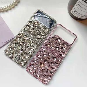 Mobiltelefonfodral Pure Rhinestone Diamond Stone Phone Case för Samsung Galaxy S22 S21 Ultra Plus Z Flip 1 2 3 4 Fold 5G L230731