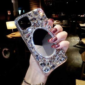 Mobiltelefonfodral Luxury Glitter Diamond Rhinestone Phone Case för Samsung S23 S22 S21 S20 S10 Plus + Ultra Fe Note 20 9 Vanity Mirror Bling Cover L230731