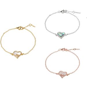 Heart bracelets designer for women mother-of-pearl heart-shaped saturn bracelet luxury famous cjeweler silver gold rose engraved lobster clasp fastening woman gift