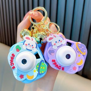 Cartoon Camera Rabbit Starry Sky Projection KeyChain Pendant Key Chain Car Bag Charm Cute Keyring Bag Pendants Girl Kids Gift 2345