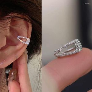 Backs Earrings Fashion Zircon Hairpin Ear Cuff No Piercing Earring Women 2023 Trendy Punk Unique Metal Geometric Clip For Jewelry Gift