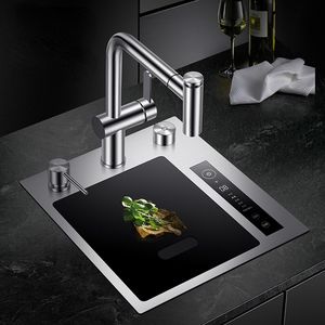 304 Rostfritt stål Smart Purifying Nybody Sink Single Bowl Fruit and Vegetable Washing Ultrasonic Smart Purifying Sinks