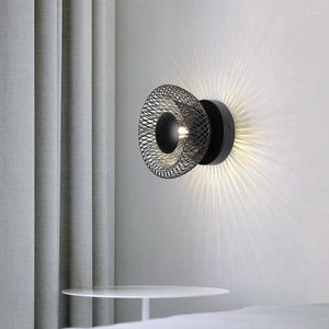 Lampada da parete Italia Design Iron Mesh Sconce per corridoio Corridoio Soffitto Camera da letto Testa in ceramica LED Decorazione per interni Illuminazione Decor