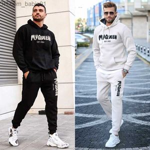 Herren-Trainingsanzüge, luxuriöses Herren-Trainingsanzug-Set mit Kapuze, „You Are My Queen“, bedruckter Pullover, Hoodies-Set, Activewear-Sweatshirt, 2-teiliges Paar-Outfit, Sportbekleidung, T230802