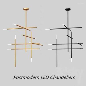 Chandeliers Postmodern LED Chandelier Lighting Fixtures Nordic Living Room Dining Store G4 Hanglamp Luxury Restaurant Suspended Lamps