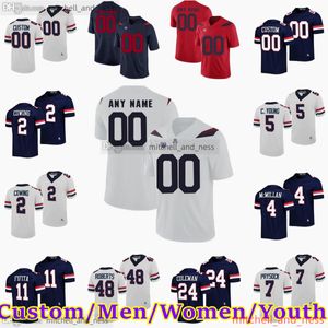 Custom NCAA S-6XL Arizona Wildcats Football Jersey 3 McCloud 6 Michael Wiley 5 Dorian Singer Tanner McLachlan Ephesians Prysock Christian Young Men Women Youth