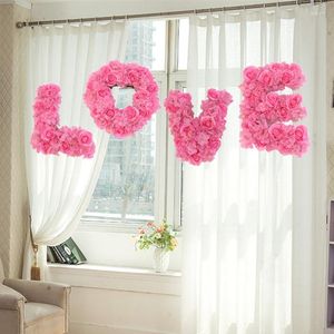 Dekoratif çiçekler sevgi düğün dekorasyon takım elbise row arka plan pencere sahne ipek