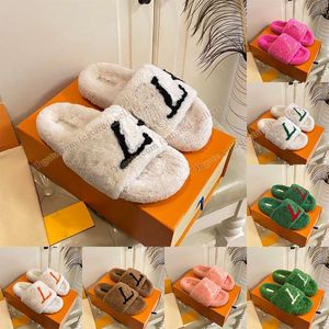 Fashion Womens Winter Fur Slipper Low Price Famous Designer Sandals Womens Fuzzy Fluffy Indoor Slipper Slides Top Quality Brown Cream13574851121153