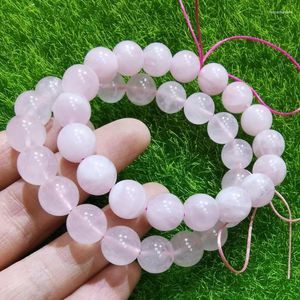Strand Natural Rose Quartz Bracelet Women Healing Gemstone Fine Jewelry Genuine Pink Crystals Bracelets Bangle For Girlfriend Mom Gifts