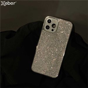 Mobiltelefonfodral Luxury Glitter Rhinestones Telefonfodral för iPhone 14 11 12 13 Pro Max Mini XS XR X 7 8 Plus SE Shniy Diamond Soft Silicone Cover L230731