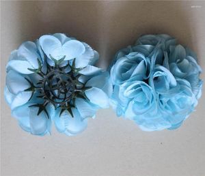 Dekorativa blommor Spr 15cm bröllop Silk Kissing Ball Meeting Place Decoration Lake Blue-Plast Inner Celebration Flower Party