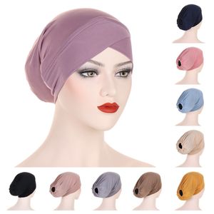 Criss Cross Undercap Elastic Muslim Women Hijab Chemo Cap Head Wear Inner Hat Underscarf Bone Bonnet headcover Turbante Mujer