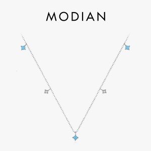 Strängar strängar Moidan Real 925 Sterling Silver Multiple Turquoise Link Chain Halsband Stapble Fashion Pendant For Women Party Fine Jewelry 230801