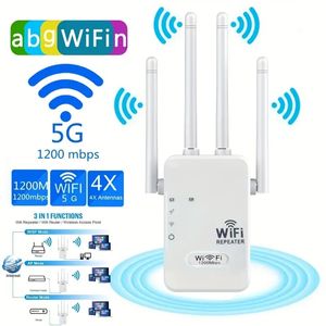 Natychmiast zwiększ swój domowy sygnał Wi -Fi - 1200 Mb/s 2,4G/5G Dual Band Wireless Extender/Router/AP Signal Booster!