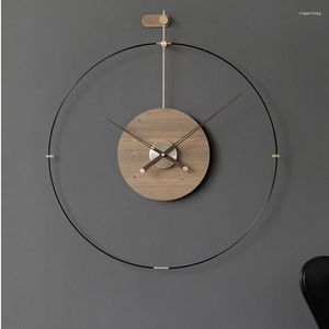 Orologi da parete Orologio di lusso nordico Design moderno Silenzioso Grande Grande Decor Creativo Woodbig Orologio Bagno Decorazione domestica ZY50GZ