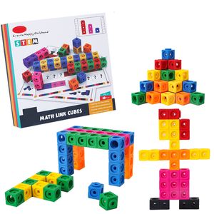 Lernspielzeug, Montessori, mathematisches Spielzeug, 10 Farben, Regenbogen-Links, Würfel, Snack-Block, Stapelspiele, Bildung, Lernspielzeug, Kinder, DIY, 3D-Puzzle, 230802