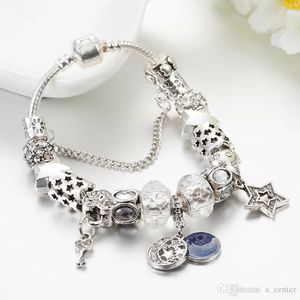 Pendant Charms Pandora Snake Chain Charm Bracelets for Women with Original logo Pandora Girls Jewelry Fashion Accessories