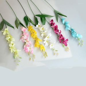 Decorative Flowers Simulation Orchid Artificial Flower Branch Wedding Decoration Bouquet Fake Home Living Room Display Pography Props