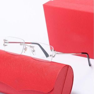 Modische Herren-Designer-Sonnenbrille für Damen, C-Dekoration, Drahtrahmen-Sonnenbrille, randlos, UV400, geschnitzt, Herren-Carti-Brille, Outdoor-Brille, Reisebrille