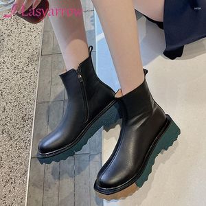 Boots Lasyarrow Vintage Platform Женская боковая молния круглая нога