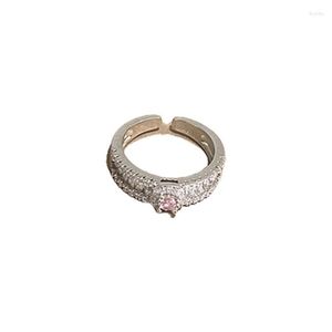 Кластерные кольца циркон круглый кольцо открытое кольцо французское простая мода Усеяние моды