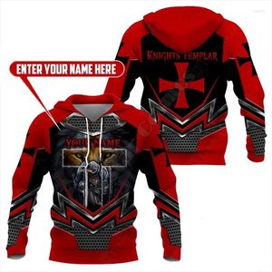 Herren Hoodies Passen Sie Ihren Namen an Ritter Templer Hoodie 3D-gedruckter Pullover Männer für Frauen Sweatshirts Pullover Cosplay Kostüme 03