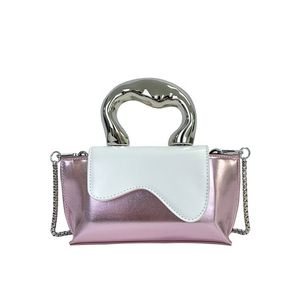 Härlig Y2K Hobo Bags Designer Future Sense Mini Bag Metallic Purse Shoulder Sliver Chain Two-Tone Color 4 Colors Sweetie Style Shopping Metal Handbag Fashion Match