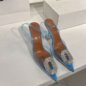 Amina Transparent Sandals na wysokich obcasach, słonecznikowe buty z kokardą PVC oryginalna skóra, bajkowa seria, odpowiednia dla wszystkich modeli fabryki tanecznej z pudełkiem na buty