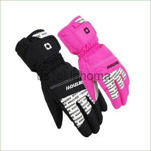 Ski Gloves SG04 Waterproof Snow Gloves Winter Motorcycle Cycling Ski Snowboarding Glove Black Outdoor Free Shipping J230802