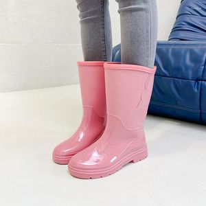 Stivali Donna High-end Waterproof Rain Women's Knee-length Fashion Rubber Girls' Shoes PVC