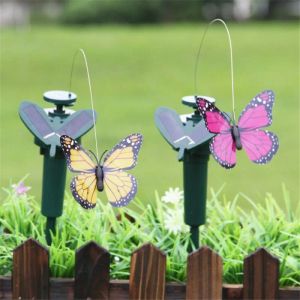 1 adet güneş enerjili dans çırpınan kelebekler sinek kuşu bahçe dekor hediyeleri bahçe bitki dekorasyon malzemeleri 220721 ll