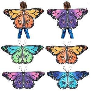 Scarves 2023 Kids Butterfly Wings Cape Girls Fairy Shawl Pixie Cloak Fancy Dress Costume Gift Party Supplies