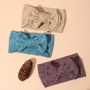 Haarschmuck Polka Dot Baby Turban Krawatte Knoten Stirnband für Mädchen Ohrwärmer Kopfwickel Kinderbänder Stretchy Säuglingszubehör Großhandel