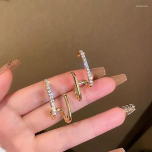 Dangle Earrings Design Irregular U-shaped Gold Color For Woman Korean Fashion Jewelry Unusual Accessories Halloween Party Girls