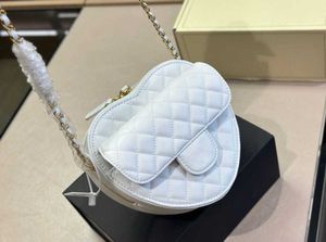 Channel Heart Bag 5a Quality CC Bag Mini Pink Shoulder Women Pure Vintage Hardware Cloud Mini Real Leather Fashion