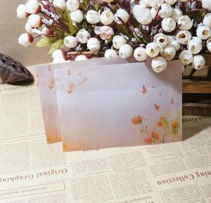 Confezione regalo 5 pezzi BZNVN Fang Diewu Stile cinese Anni nebbiosi Traslucido Retro Germogli di fiori Busta di carta