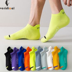 Meias Masculinas Cor Brilhante Tornozelo No Show Algodão Masculino Respirável Moda Rua Desodorante Invisível Viagens Bicicleta Corrida Marca 230802