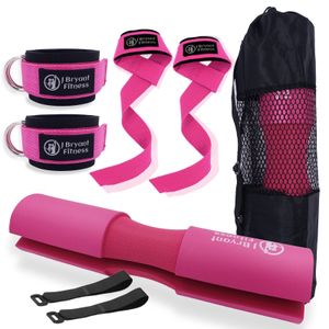 Sporthandschuhe, 3-in-1-Langhantelpolster-Set mit Tragetasche, Gewichtheben-Handgelenkbandage und Fitnessstudio-Knöchelriemen für Ausfallschritte, Hüftstöße, Powerlifting, Kreuzheben 230801