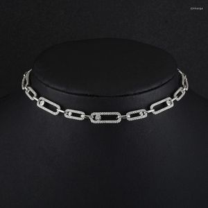 CHOKER Classic Циркон -штифт Цепной колье простые современные короткие воротнички для женщин свадебные украшения для женщин ZK35