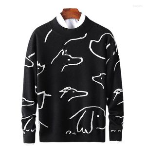 Maglioni da uomo 2023 Maglione slim fit Cartoon Panda lavorato a maglia Pullover invernale Camicia a fondo Camicia spessa allentata Moda autunno Cappotto marea cinese