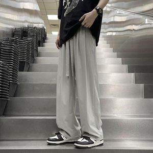 Men's Pants Street Haruku Casual Men Spring Summer Loose Straight Trousers Sports Streetwear Quick Dry Wide-leg Unisex