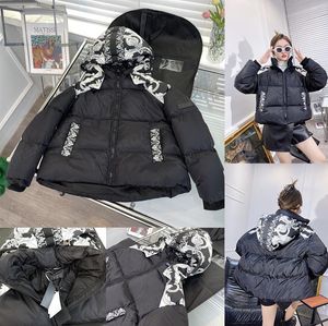 Luxurys VER Down Jackets for Women Classic Flower Pattern Black Winter Down Coats Thick Hoodie Outwear Newfangle Clothes SML